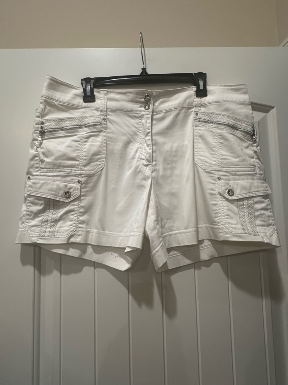 White House Black Market White Cargo Pocket Shorts